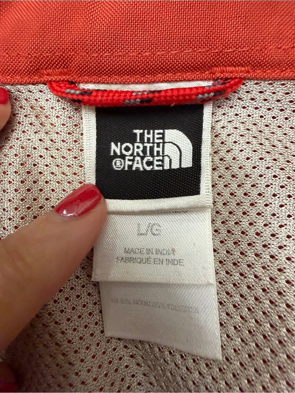 The North Face long sleeve, button-up, rust/orange - size L